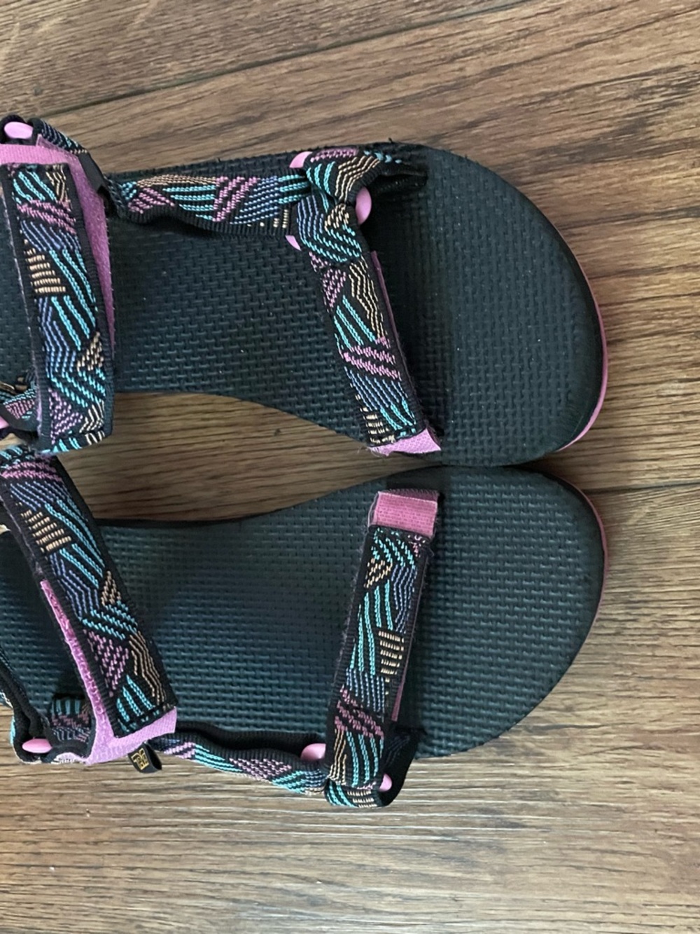 Teva Kids Original Universal Black Outdoor Sandals with Multicolor Straps - Picture 3 of 4